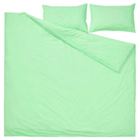 ÄNGSLILJA - Duvet cover and 2 pillowcases, light green, 240x220/50x80 cm