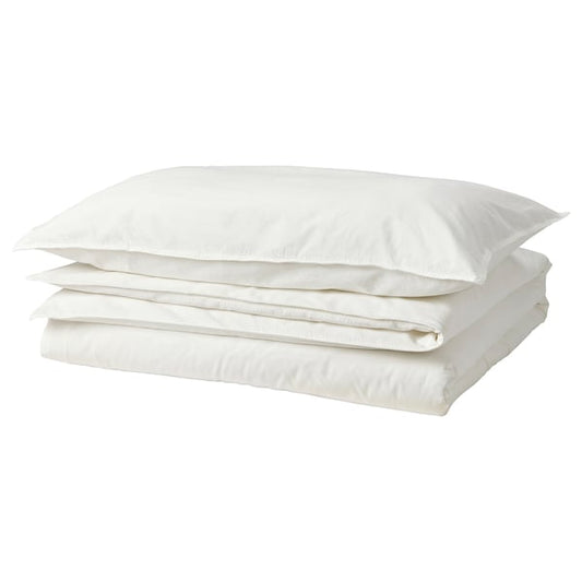 ÄNGSLILJA - Duvet cover and pillowcase, white, 150x200/50x80 cm - Number of pillowcases: 1 pcPillowcase length: 50 cmPillowcase width: 80 cmNumber of threads: 125 Inches²Downspread length: 200 cmDownspread width: 150 cm