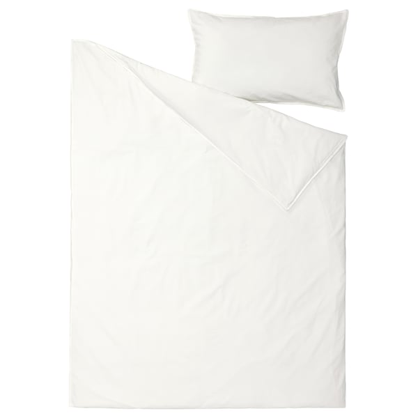 ÄNGSLILJA - Duvet cover and pillowcase, white, 150x200/50x80 cm - Number of pillowcases: 1 pcPillowcase length: 50 cmPillowcase width: 80 cmNumber of threads: 125 Inches²Downspread length: 200 cmDownspread width: 150 cm