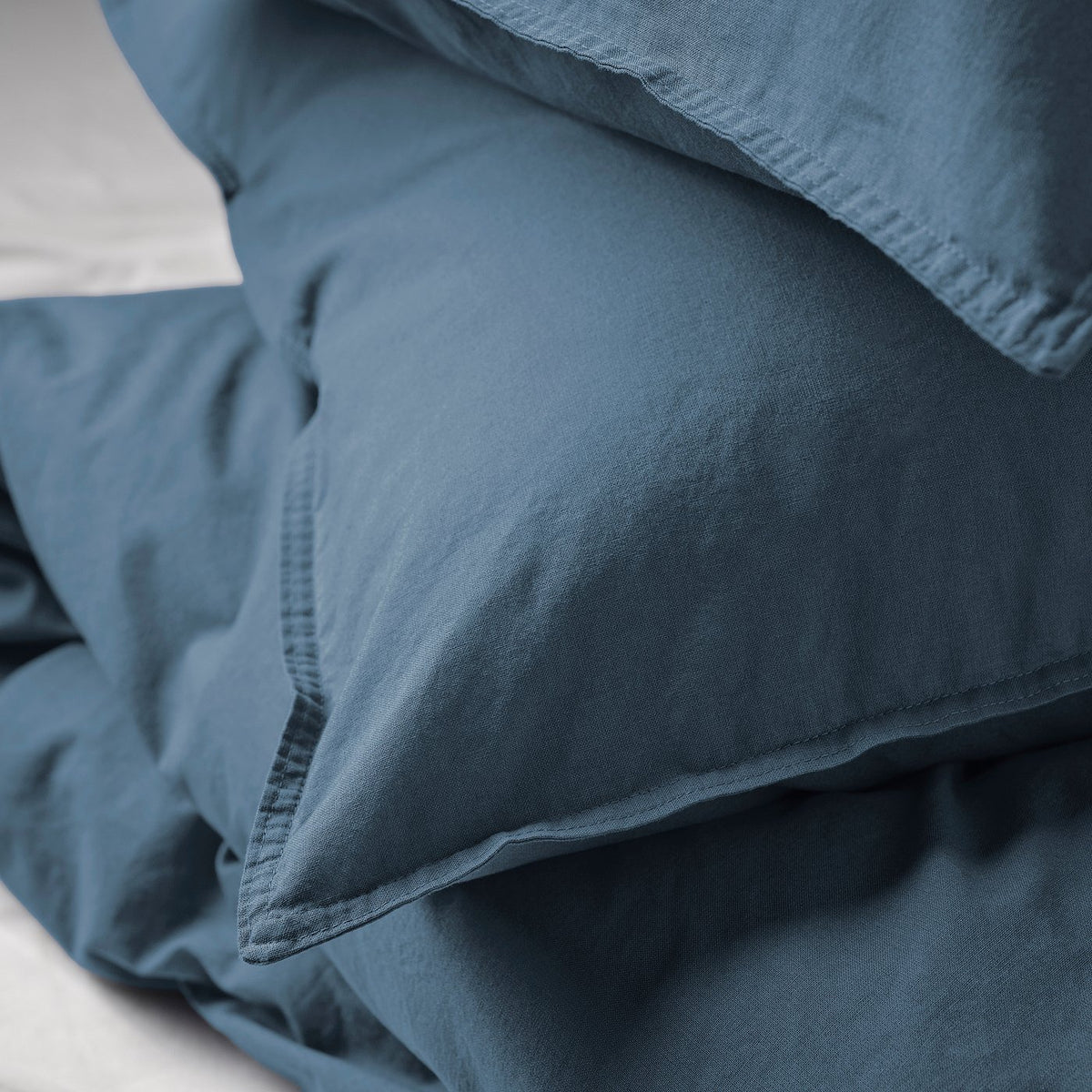 ÄNGSLILJA duvet cover and pillowcase, dark blue, 150x200/50x80 cm