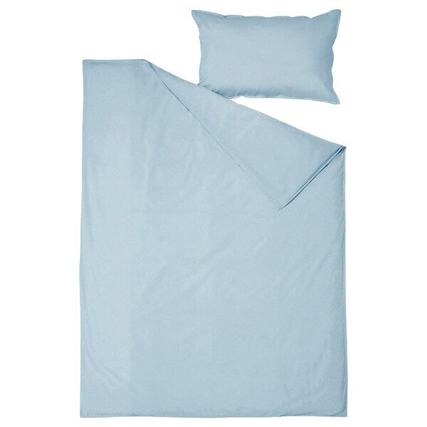Ikea ÄNGSLILJA - Duvet cover and pillowcase, blue-grey, 150x200/50x80 cm