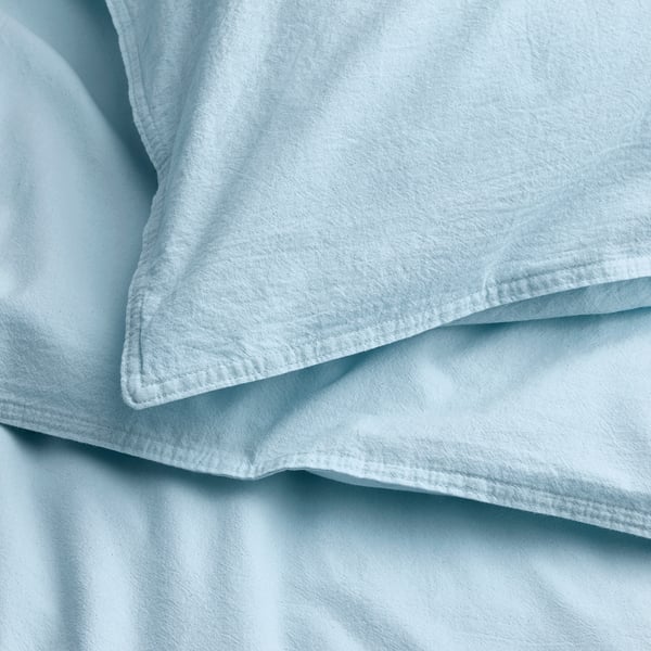 ÄNGSLILJA - Duvet cover and pillowcase, blue-grey, 150x200/50x80 cm