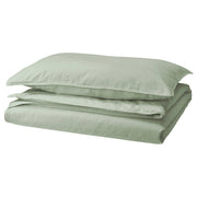 ÄNGSLILJA duvet cover and pillowcase, pale grey-green, 150x200/50x80 cm