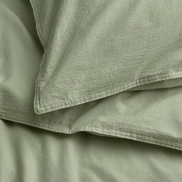 Ikea ÄNGSLILJA - Duvet cover and pillowcase, grey-green, 150x200/50x80 cm