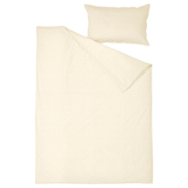 ÄNGSLILJA - Duvet cover and pillowcase, natural, 150x200/50x80 cm