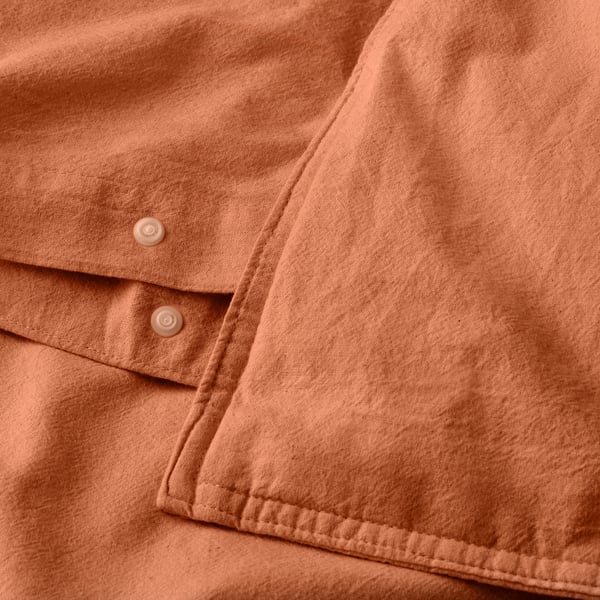 ÄNGSLILJA - Duvet cover and pillowcase, red-brown, 150x200/50x80 cm