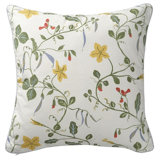 ÄNGSPALPMAL - Cushion cover, white/floral pattern, 50x50 cm