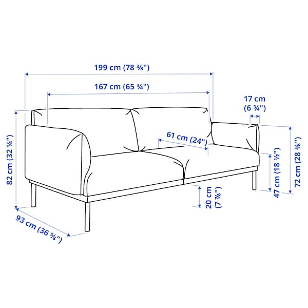 Ikea ÄPPLARYD - 2-seater sofa, Gunnared blue