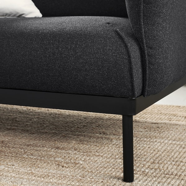 ÄPPLARYD - 2-seater sofa, Gunnared black/grey