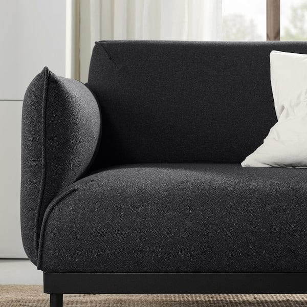 Ikea ÄPPLARYD - 3-seater sofa with chaise-longue, Gunnared black/grey