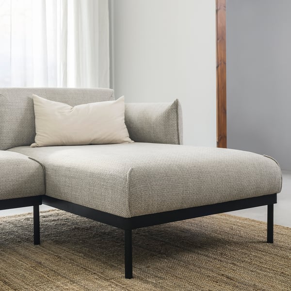 ÄPPLARYD 3-seat sofa with chaise longue, Lejde light grey, 290 cm