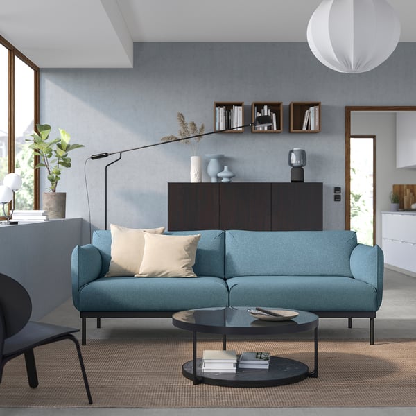 ÄPPLARYD 3-seat sofa, Gunnared light blue, 231 cm