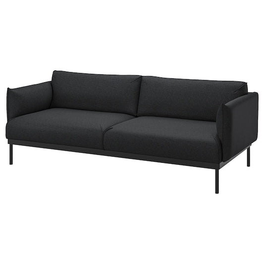 ÄPPLARYD - 3-seater sofa, Gunnared black/grey