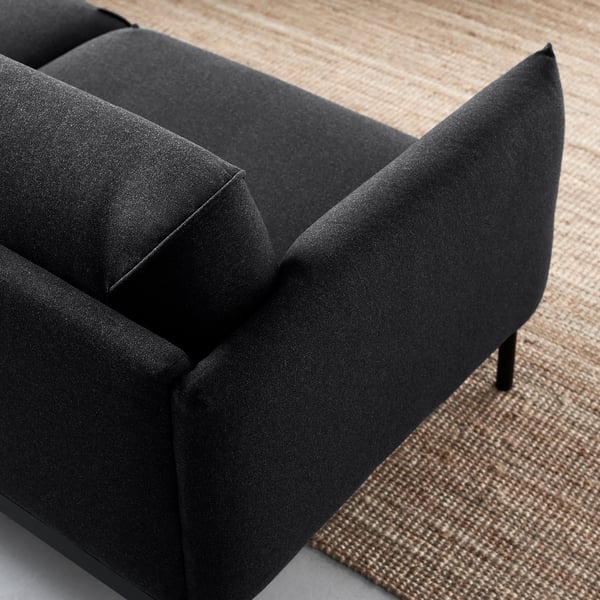 ÄPPLARYD 3-seat sofa, Gunnared black/grey, 231x82x93 cm
