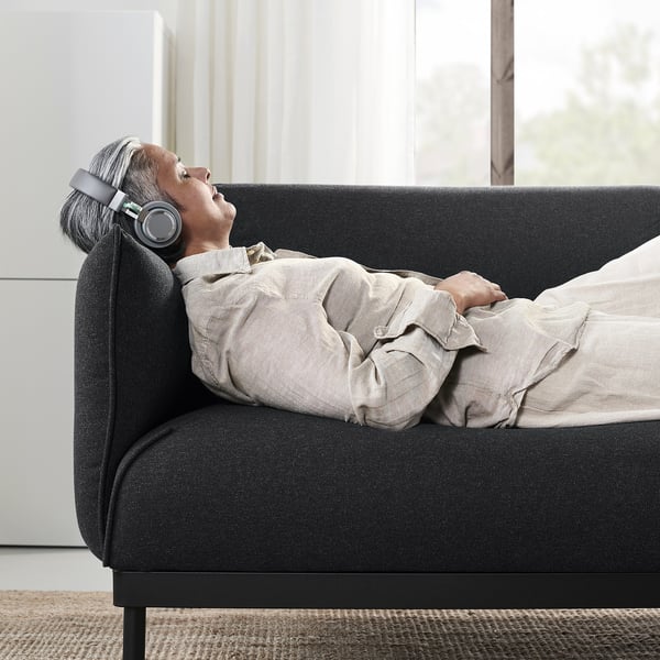 ÄPPLARYD 3-seat sofa, Gunnared black/grey, 231x82x93 cm