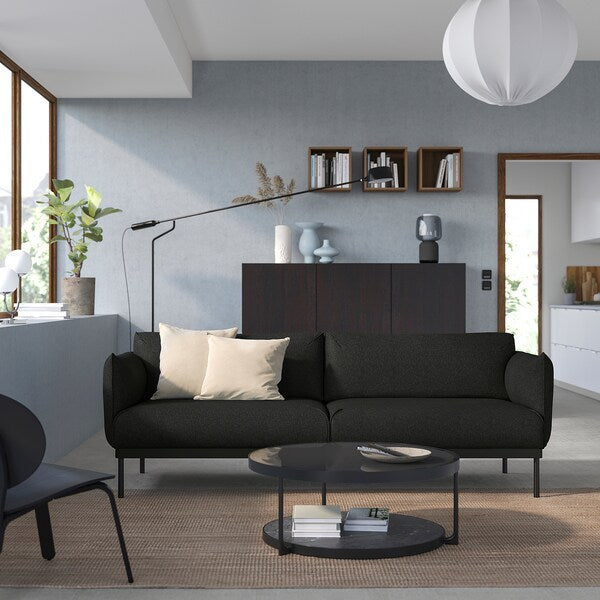 ÄPPLARYD - 3-seater sofa, Gunnared black/grey