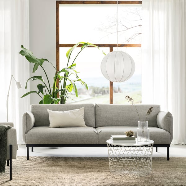 ÄPPLARYD 3-seat sofa, Lejde light grey, 231 cm