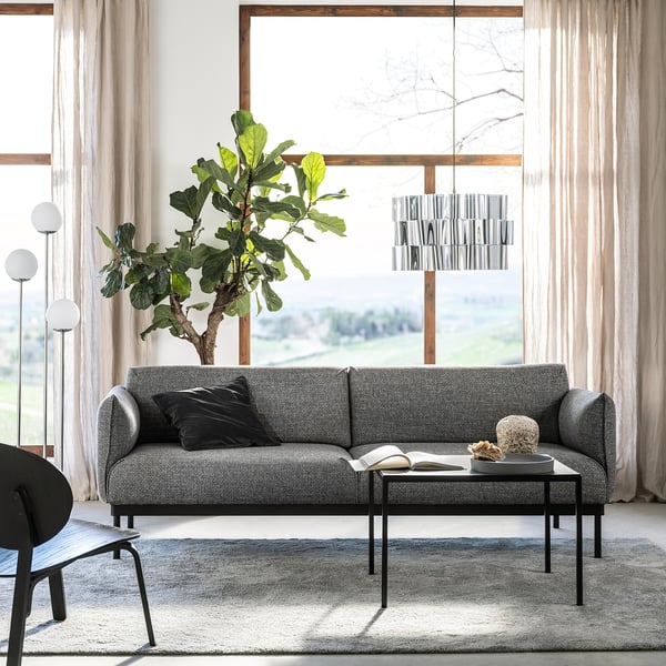 ÄPPLARYD 3-seat sofa, Lejde grey/black, 231 cm