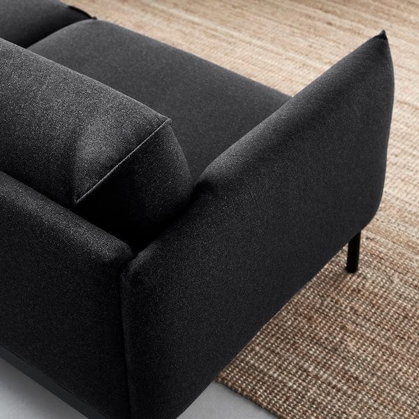 Ikea ÄPPLARYD - 4-seater sofa with chaise-longue, Gunnared black/grey