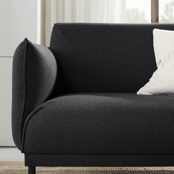 ÄPPLARYD 4-seat sofa with chaise longue, Gunnared black/grey