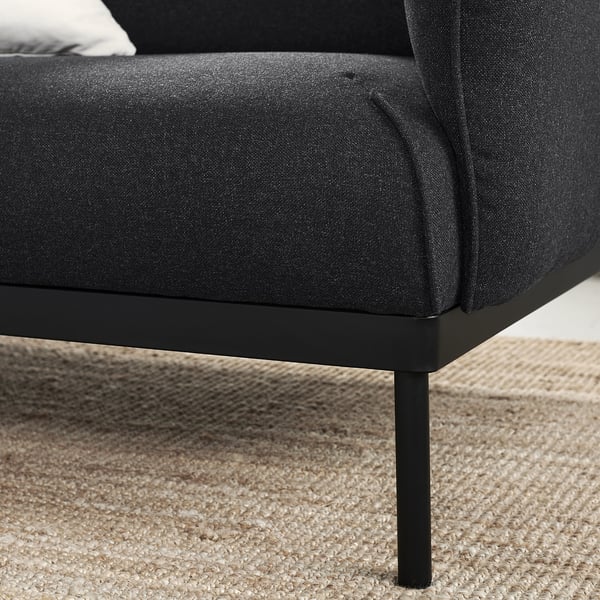 ÄPPLARYD - 4-seater sofa with chaise-longue, Gunnared black/grey
