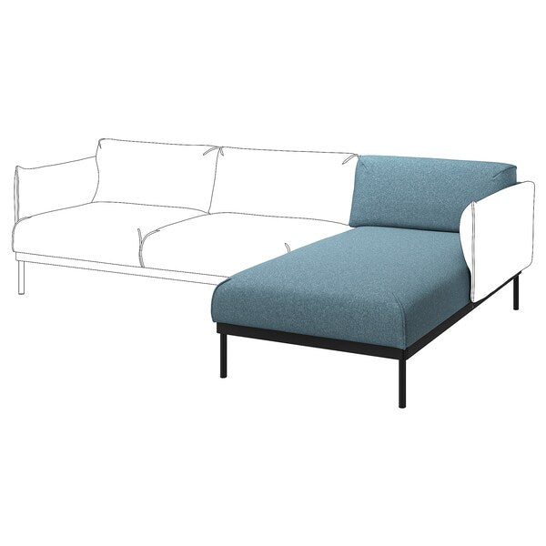 ÄPPLARYD - Chaise-longue element, Gunnared light blue