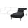 ÄPPLARYD chaise longue section, Gunnared black/grey, 93x82x162 cm