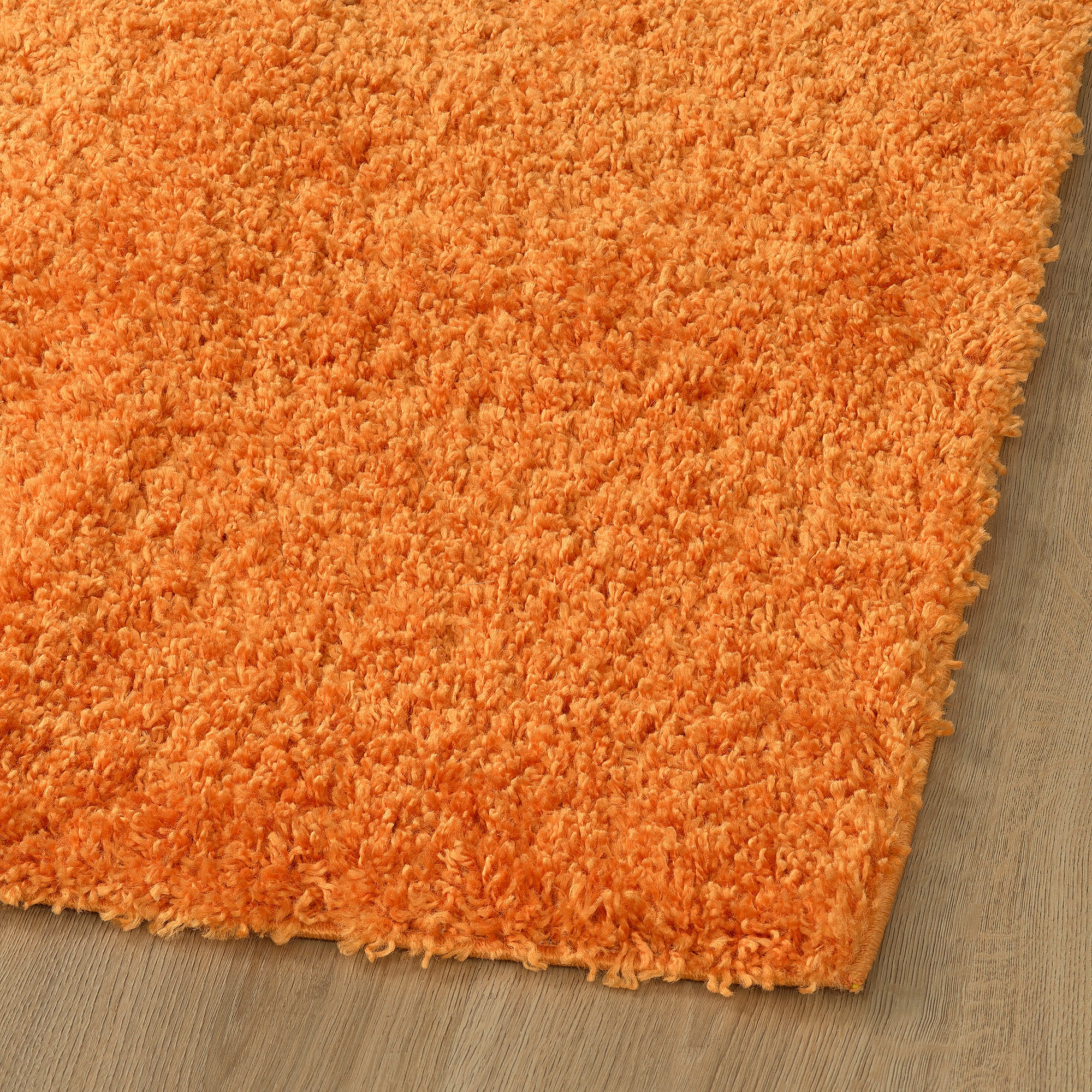 ÄRENDE rug, high pile, orange, 80x80 cm