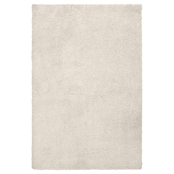 ÄRENDE - Carpet, long pile, off-white,120x180 cm