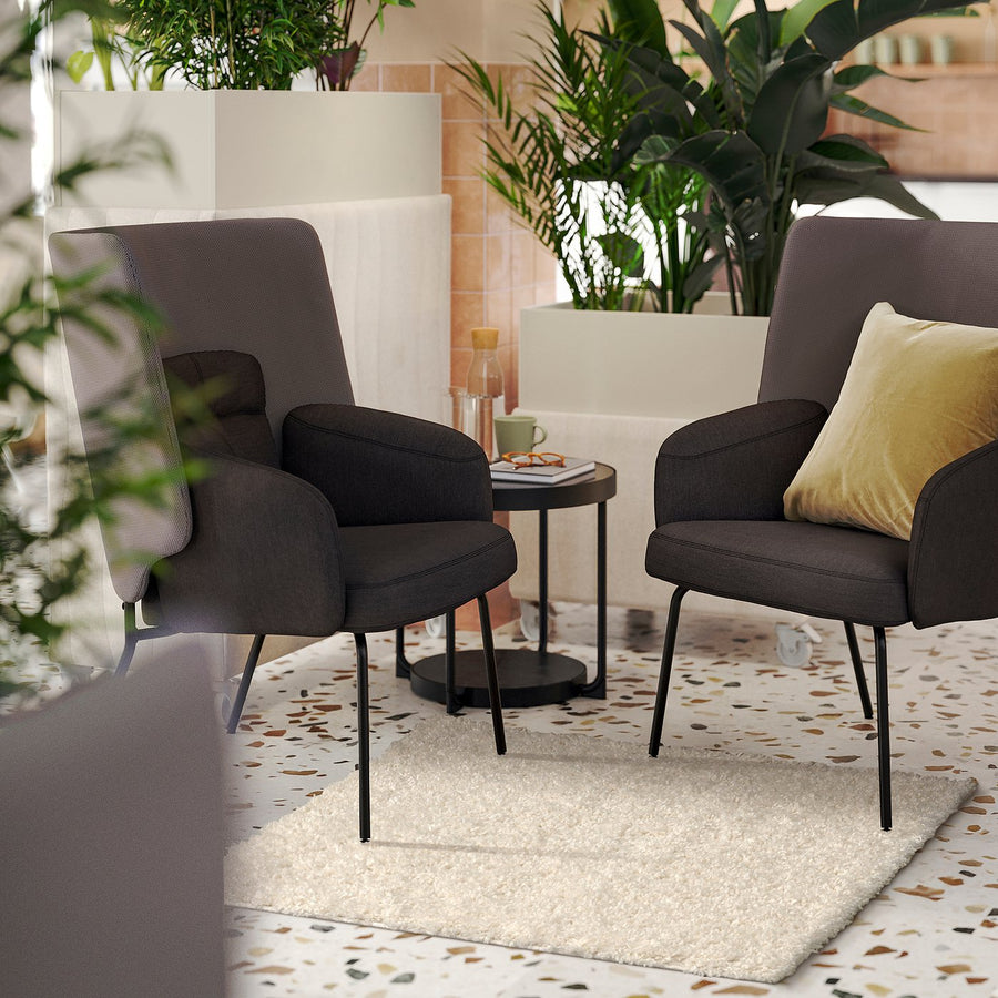 ÄRENDE rug, high pile, off-white, 30 mmx80 cm