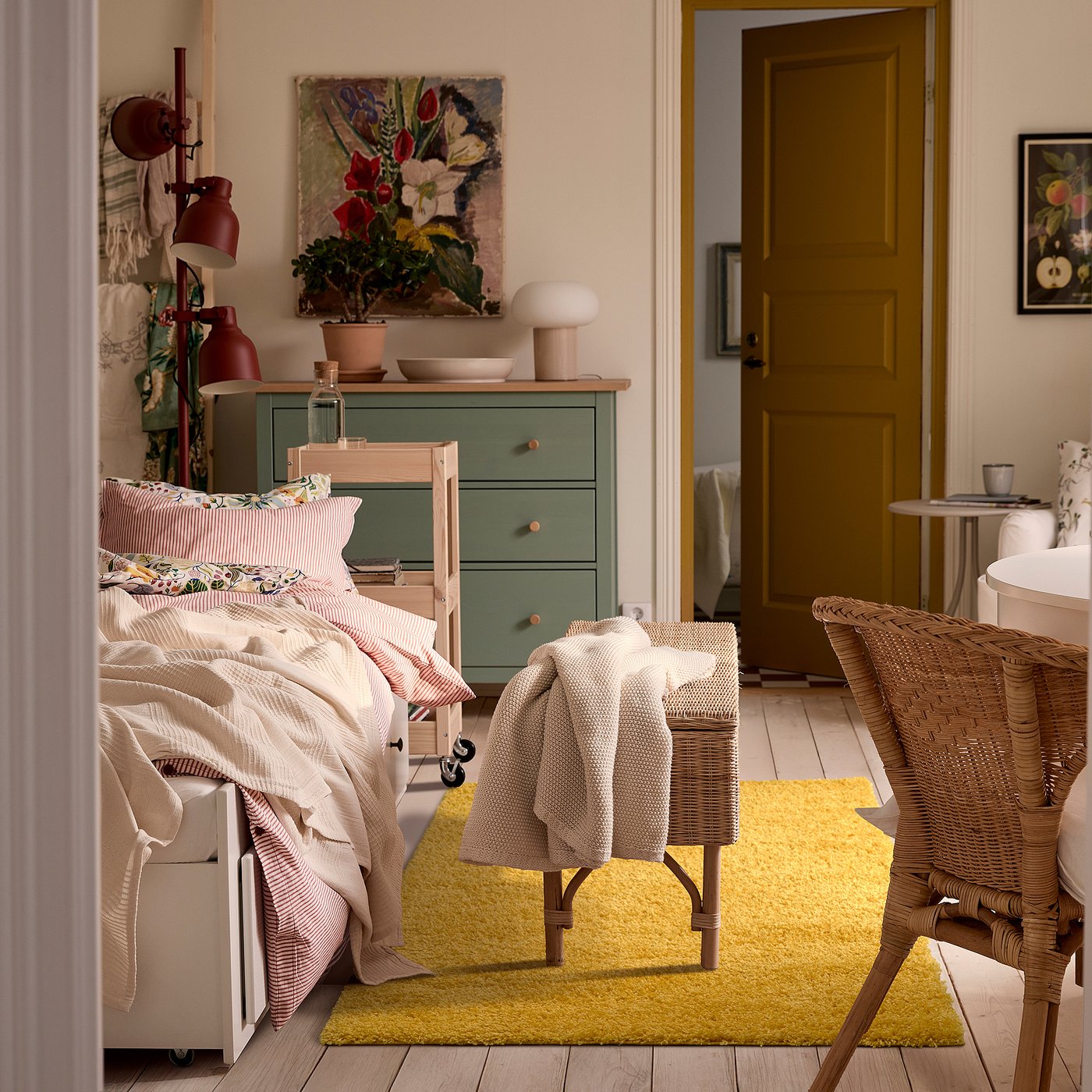 ÄRENDE rug, high pile, yellow, 120x180 cm