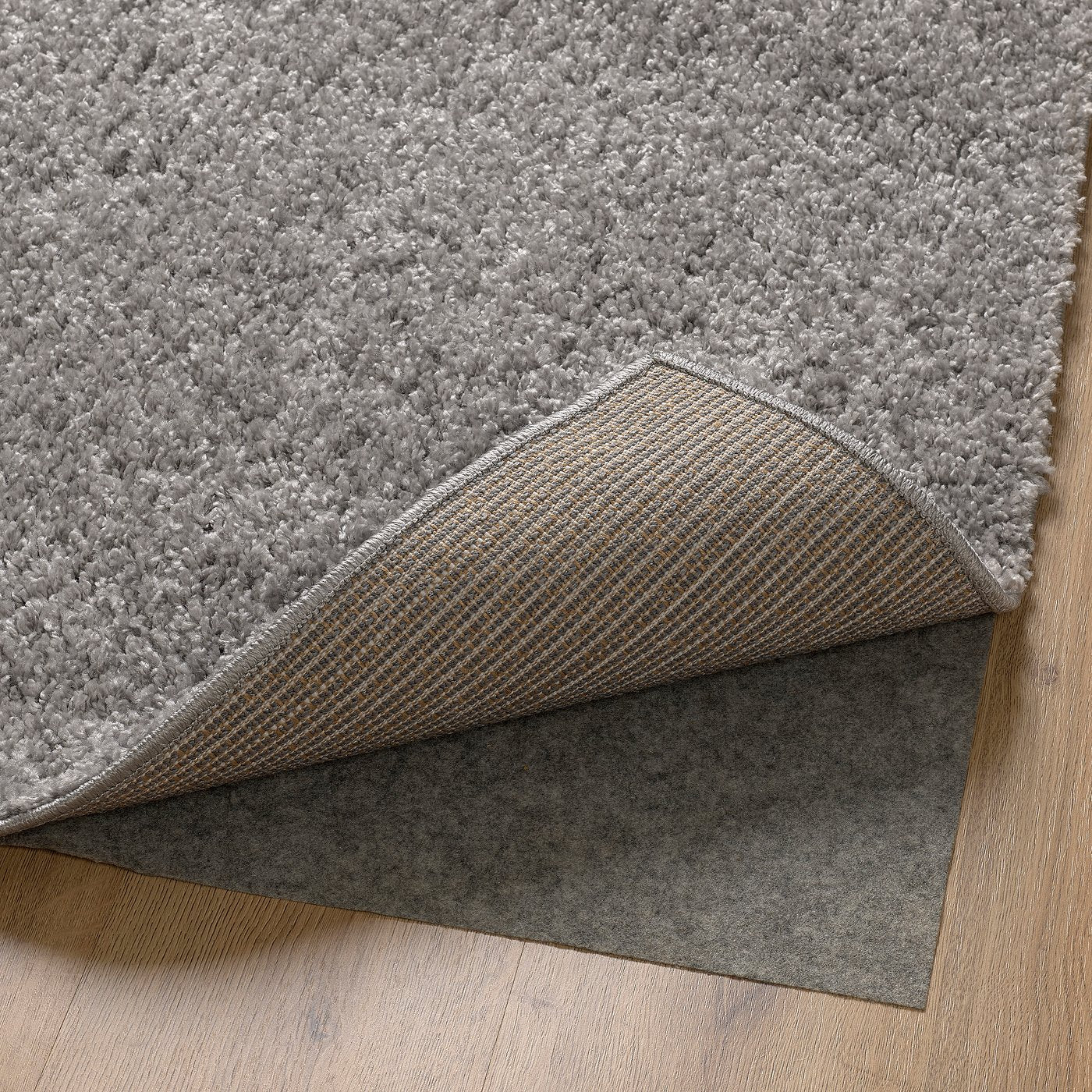 ÄRENDE rug, high pile, grey, 80x80 cm