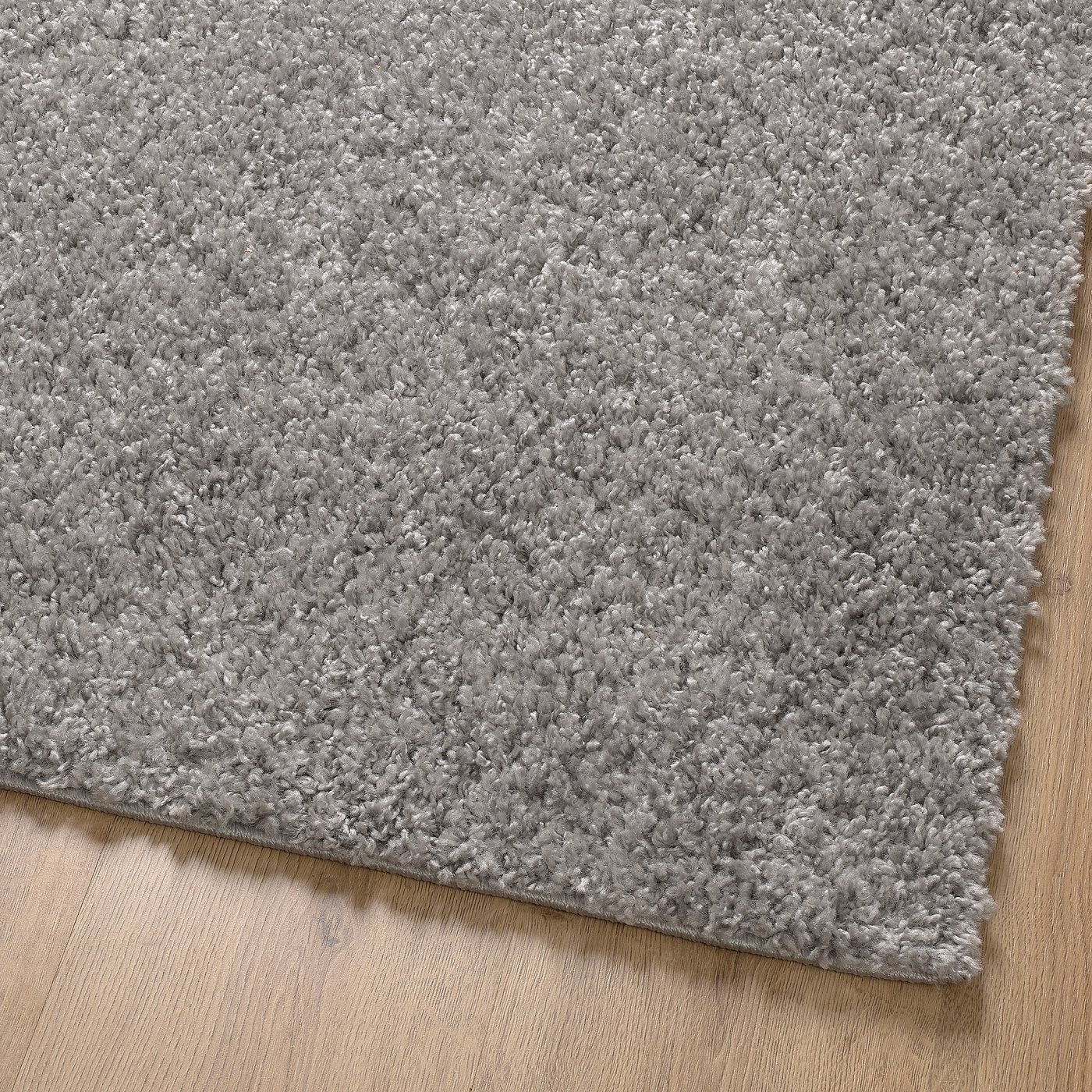 ÄRENDE rug, high pile, grey, 80x80 cm