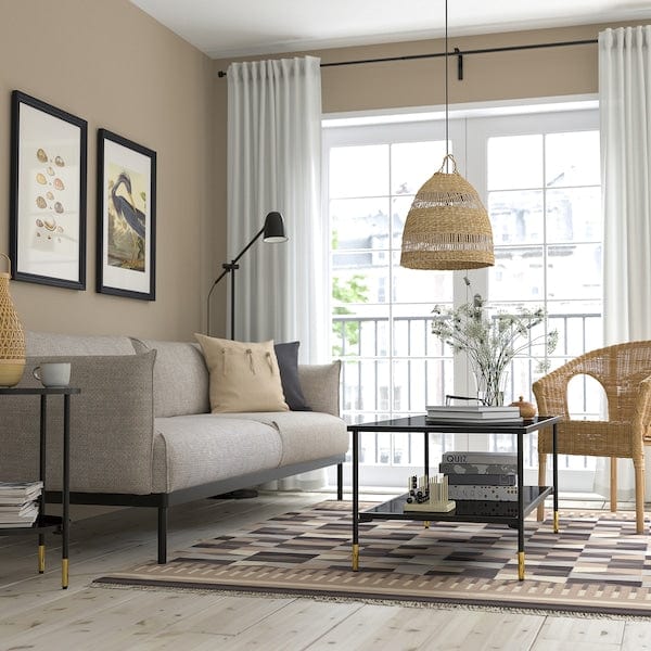 Ikea ÄSPERÖD - Coffee table, black/glass black, 115x58 cm