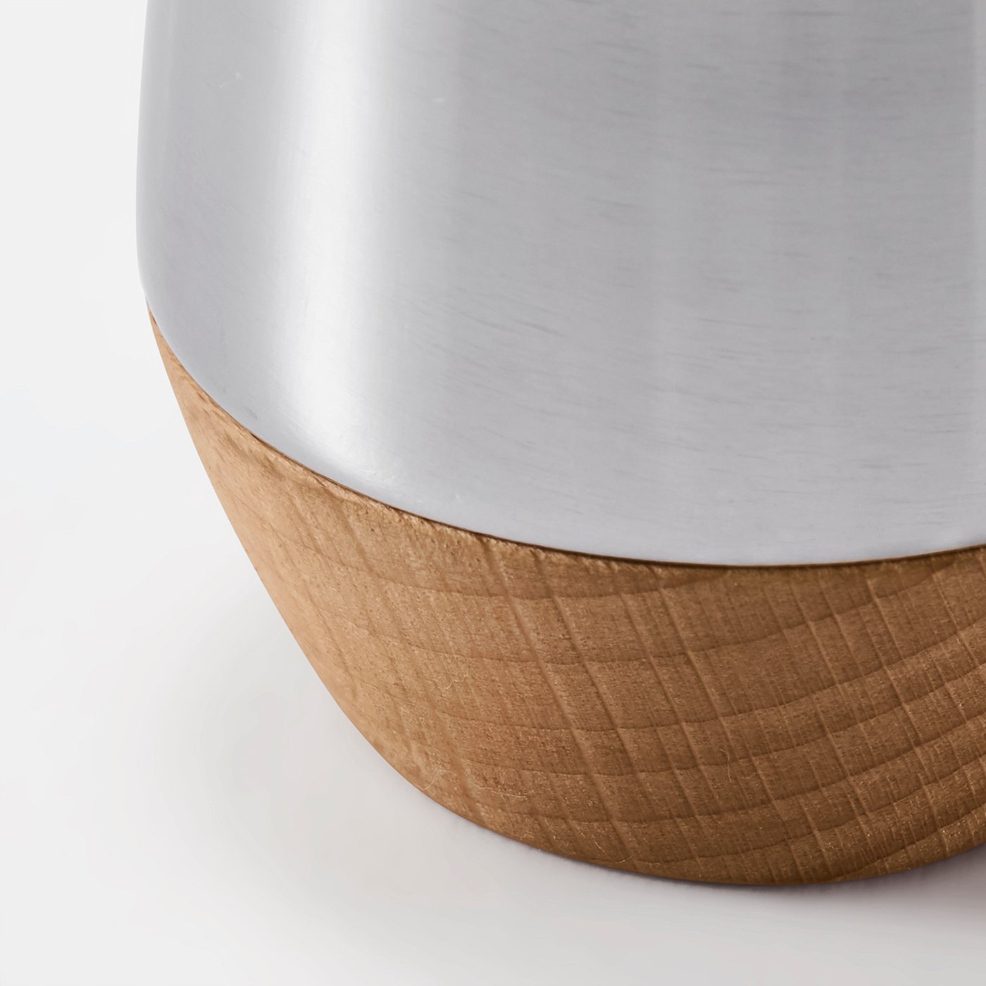 AFTONHAJ salt/pepper shaker, set of 2, stainless steel beech/walnut, 8.5 cm