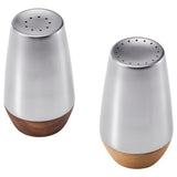 AFTONHAJ salt/pepper shaker, set of 2, stainless steel beech/walnut, 8.5 cm