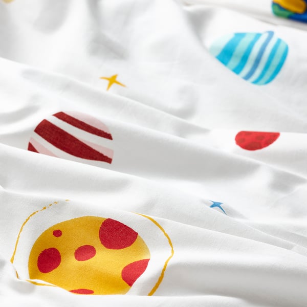 AFTONSPARV duvet cover and pillowcase, space/multicolour, 150x200/50x80 cm