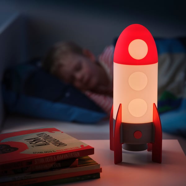 AFTONSPARV LED table lamp, rocket/multicolour, 15.1 cm