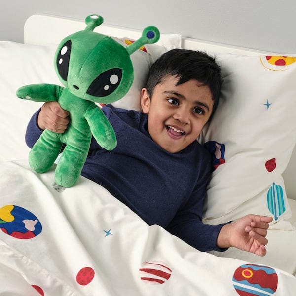 AFTONSPARV - Soft toy, alien/green, 34 cm