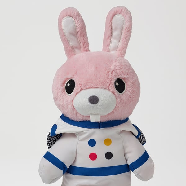 AFTONSPARV soft toy with astronaut suit, rabbit, 28 cm