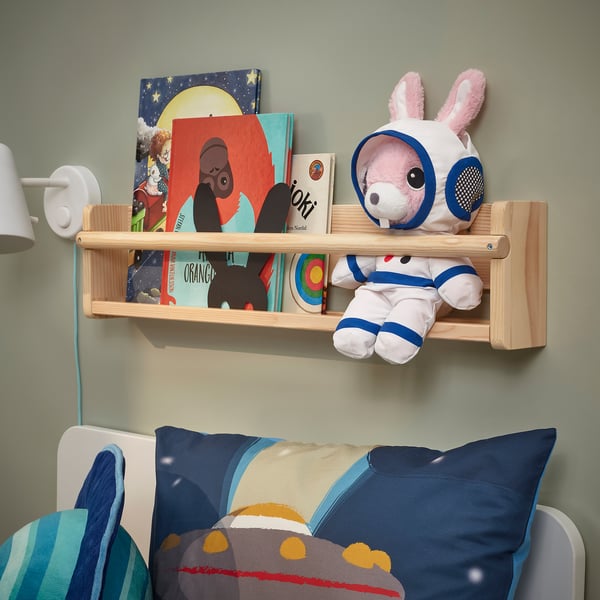AFTONSPARV soft toy with astronaut suit, rabbit, 28 cm