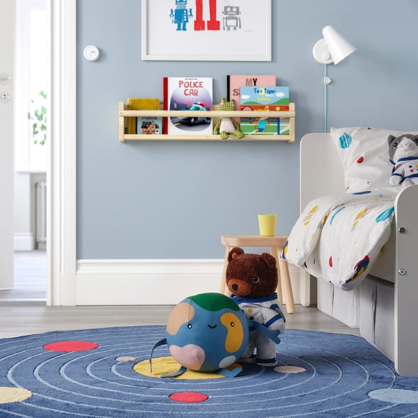 AFTONSPARV soft toy with astronaut suit, bear, 28 cm