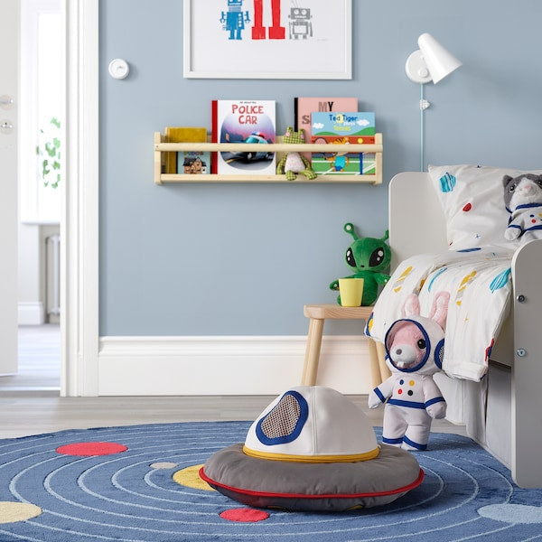 AFTONSPARV - Rug, space rounded/blue, 133 cm