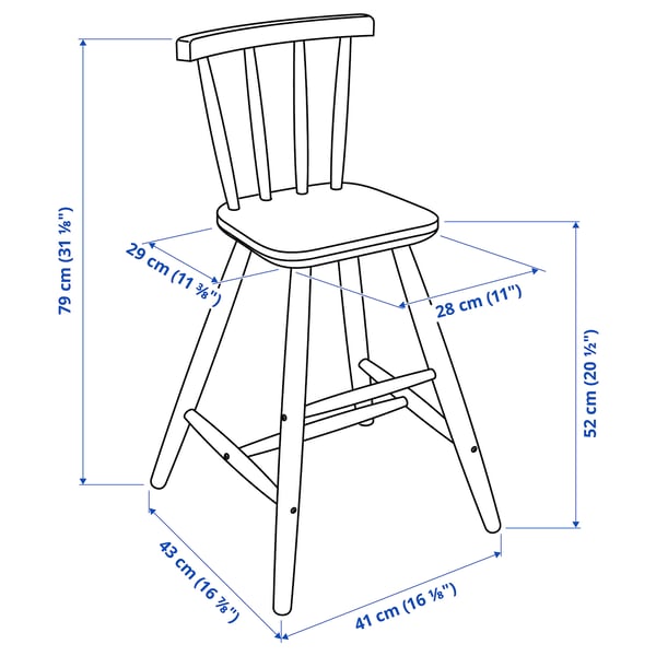AGAM junior chair, black, 41x79x43 cm