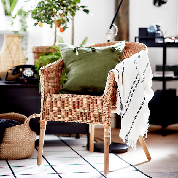 AGEN chair, rattan/bamboo, 58x79x56 cm
