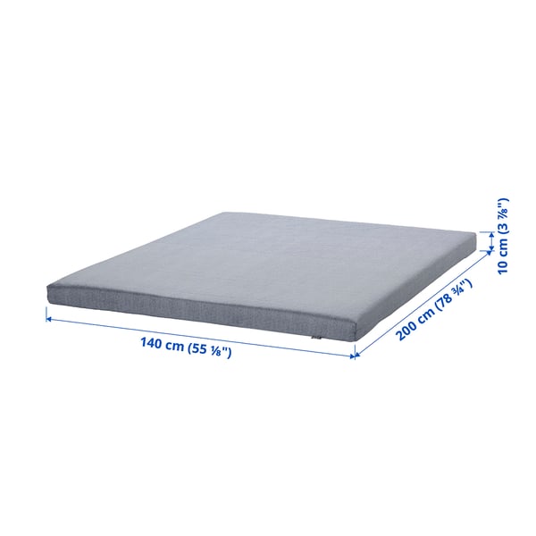 ÅGOTNES foam mattress, firm/light blue, 140x200 cm