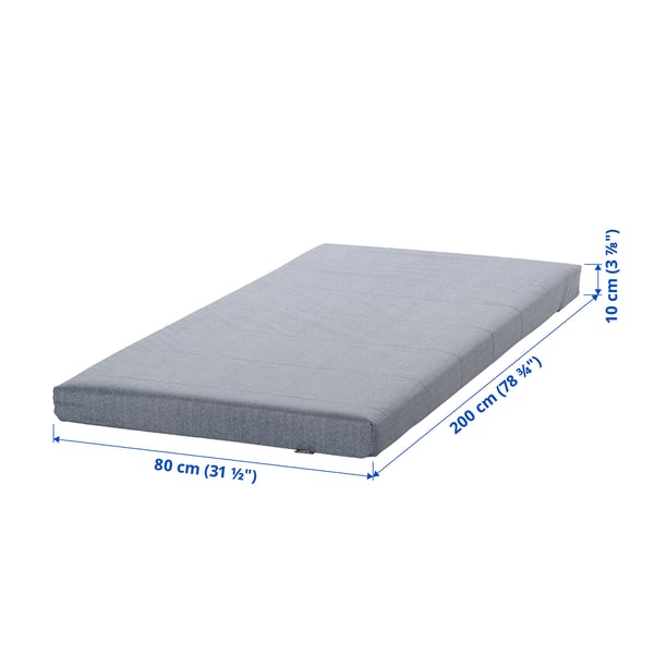ÅGOTNES foam mattress, firm/light blue, 80x200 cm