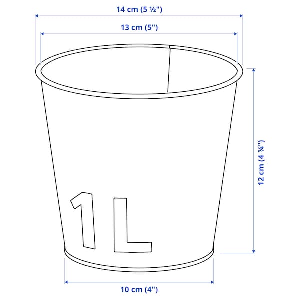 Ikea ÅKERBÄR - Plant pot, in/outdoor/galvanised, 12 cm