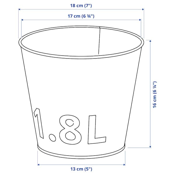 Ikea ÅKERBÄR - Plant pot, in/outdoor/galvanised, 15 cm