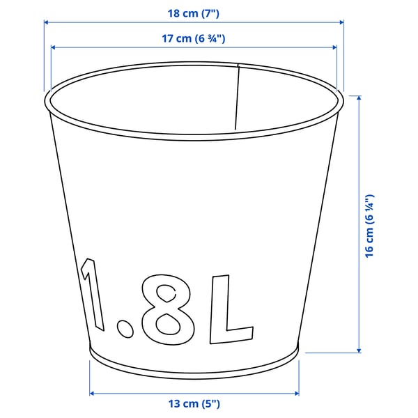 ÅKERBÄR plant pot, in/outdoor/galvanised, 15 cm